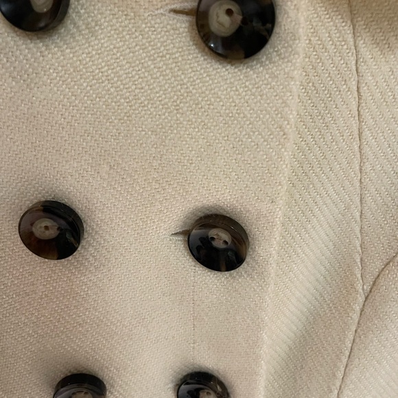 White military style pea coat size 4 - Picture 2 of 3
